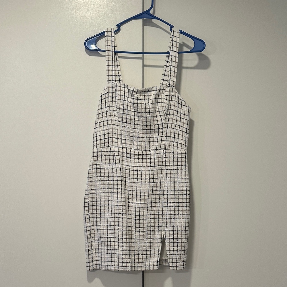 Abercrombie & Fitch White Gingham Mini Dress